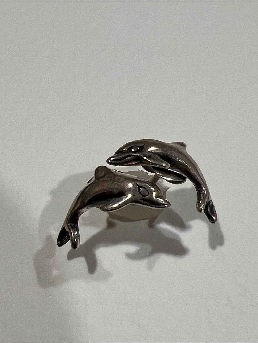 Sterling Silver Dolphin Stud Earrings